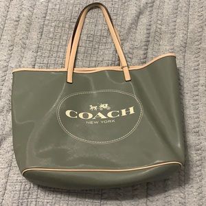 Green coach tote